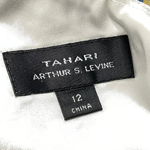 Tahari Womens Dress Size 12 Blue Floral Printed One Shoulder Colorful Flowy - Picture 6 of 7